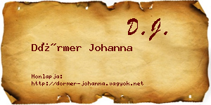 Dörmer Johanna névjegykártya